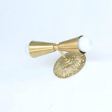 Cast Brass Wall Sconce with Embossed Back Plate