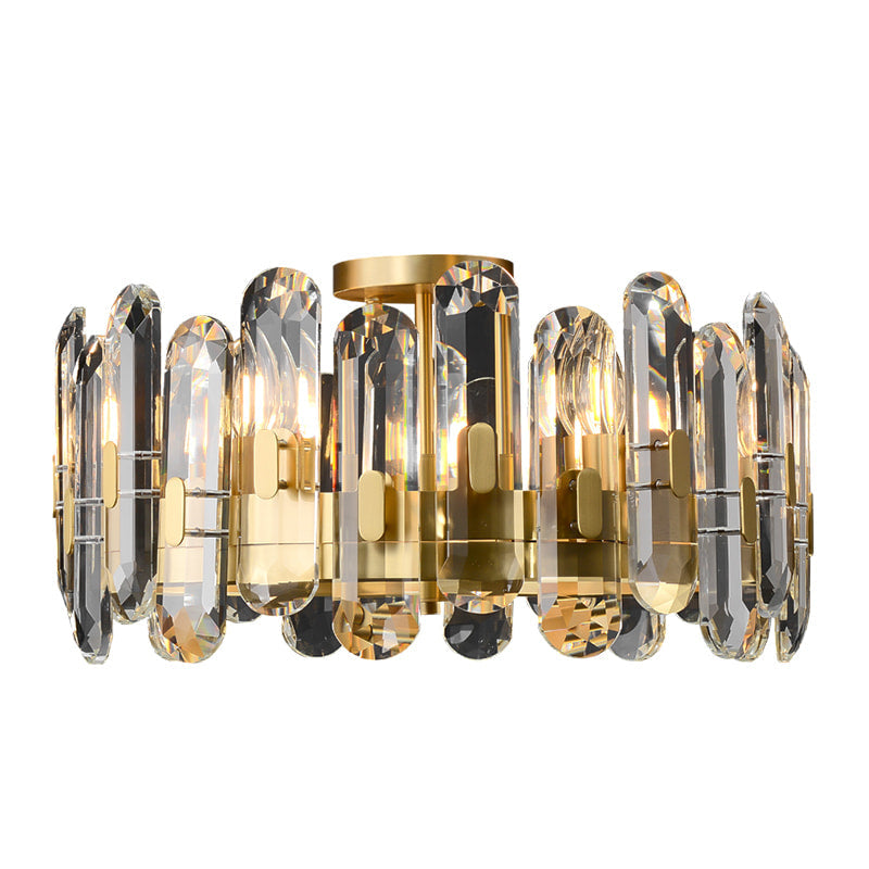aged brass with clear crystal light
