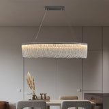 chrome tassel chandelier