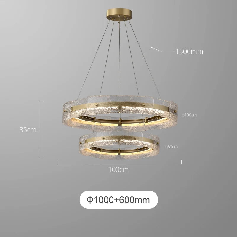 glass ring chandelier