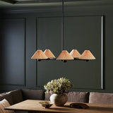 Clyde Chandelier — Mid-Century Brass Ceiling Light with Warm Open-Arm Glow
