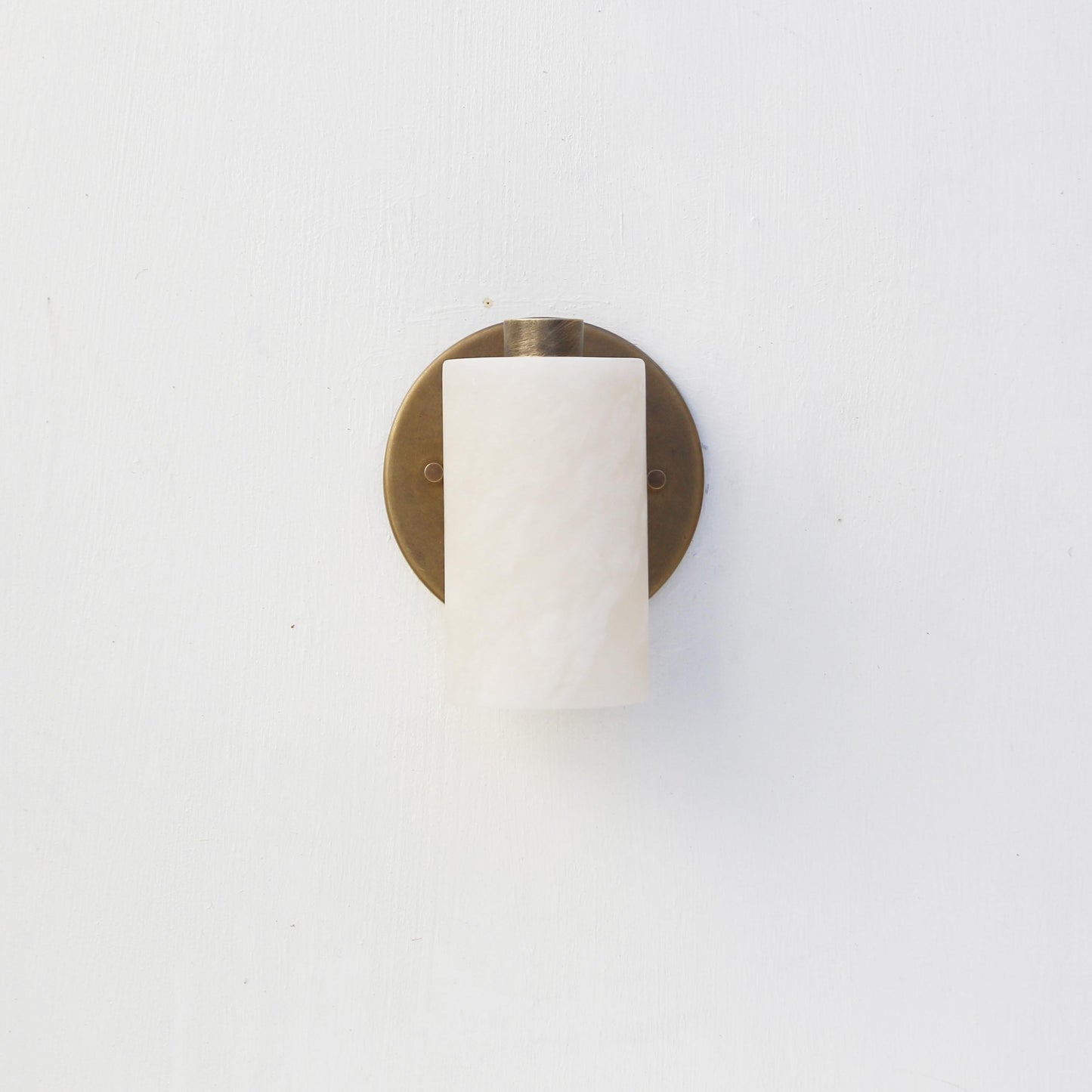 Compact Alabaster Cylinder Wall Sconce