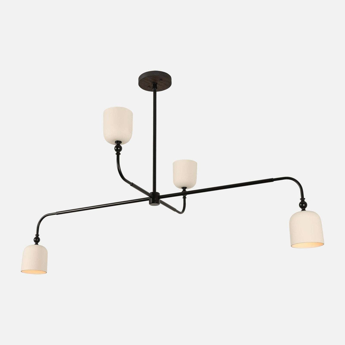 Corwin Porcelain Shade Chandelier — Artisan Ceramic Multi-Arm Ceiling Light with Warm Downlight