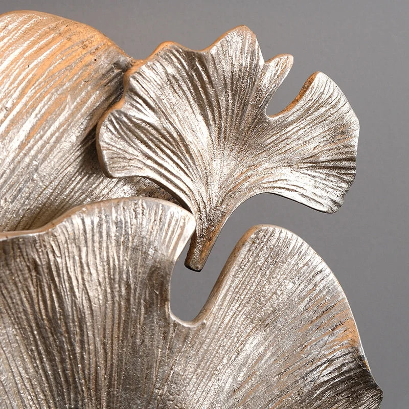 marble table lamp in ginkgo shape