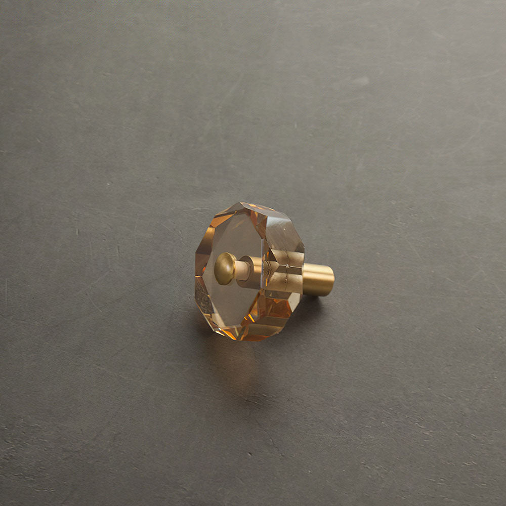 Modern Crystal Brass Kitchen Cabinet Knobs