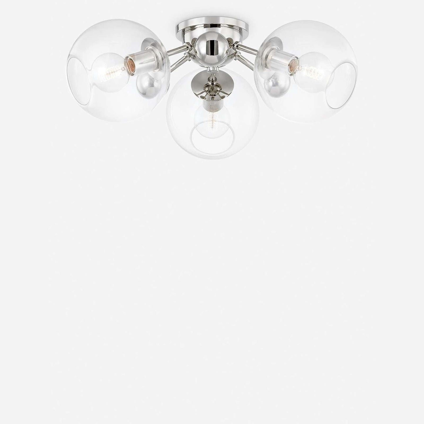 Crystal Orb Semi-Flush Mount Ceiling Lights glamorous crystal-encrusted orb ceiling light with warm sparkling glow in elegant bedroom interior