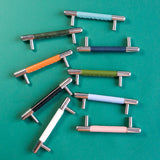 Colorful Leather Stainless Steel Cabinet Pulls for Kitchen Decor