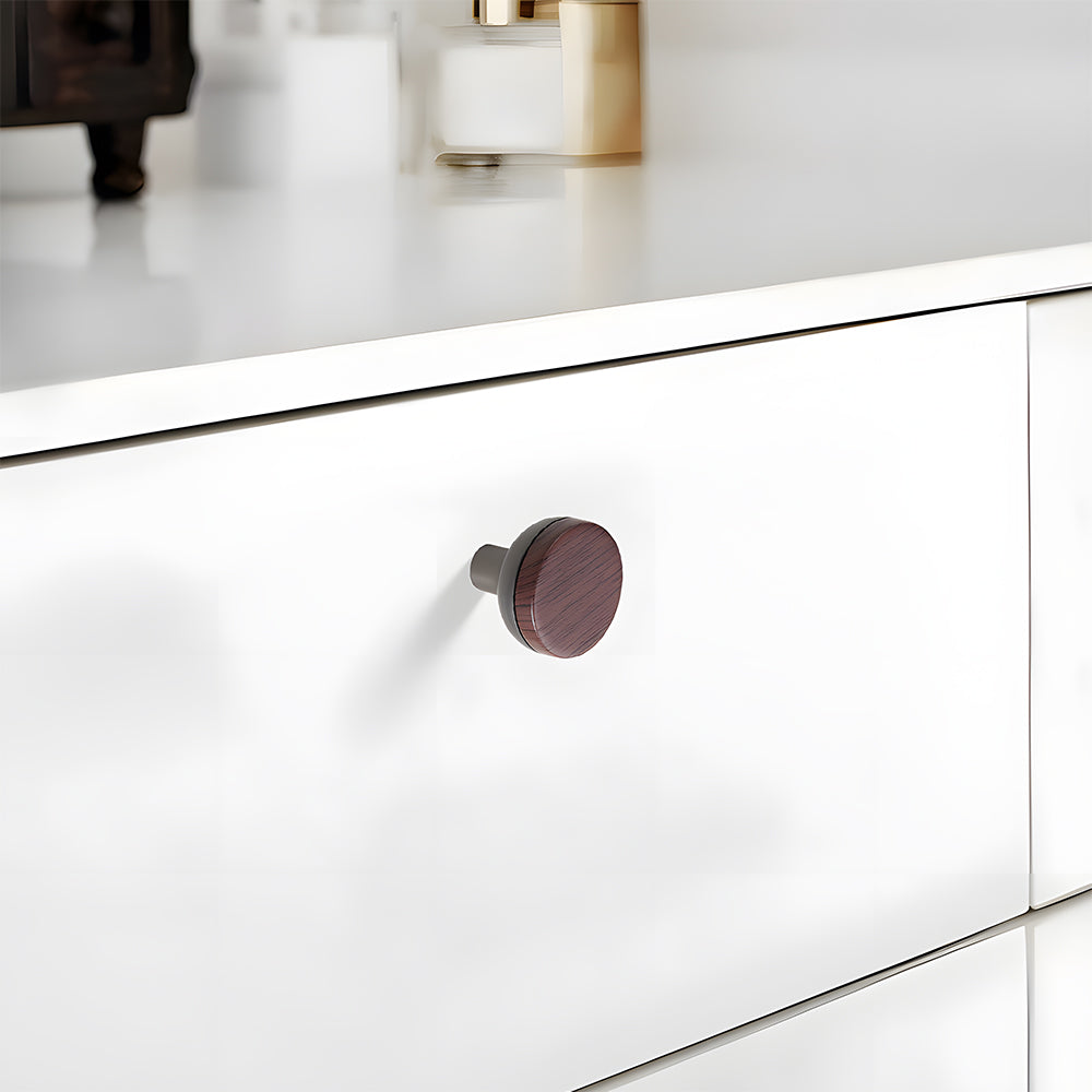 Removable Round Cabinet Wardrobe Door Wooden Handles