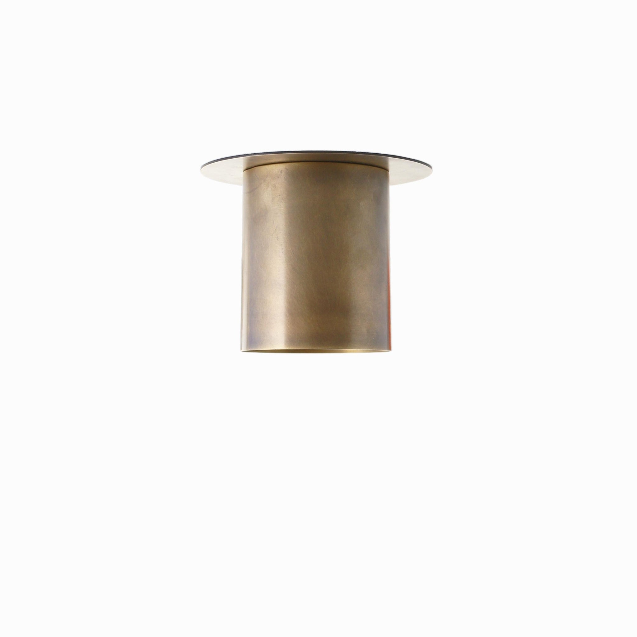 Deep Brass Cylinder Flush Mount Ceiling Light