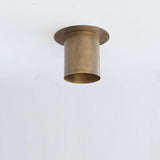 Deep Brass Cylinder Flush Mount Ceiling Light