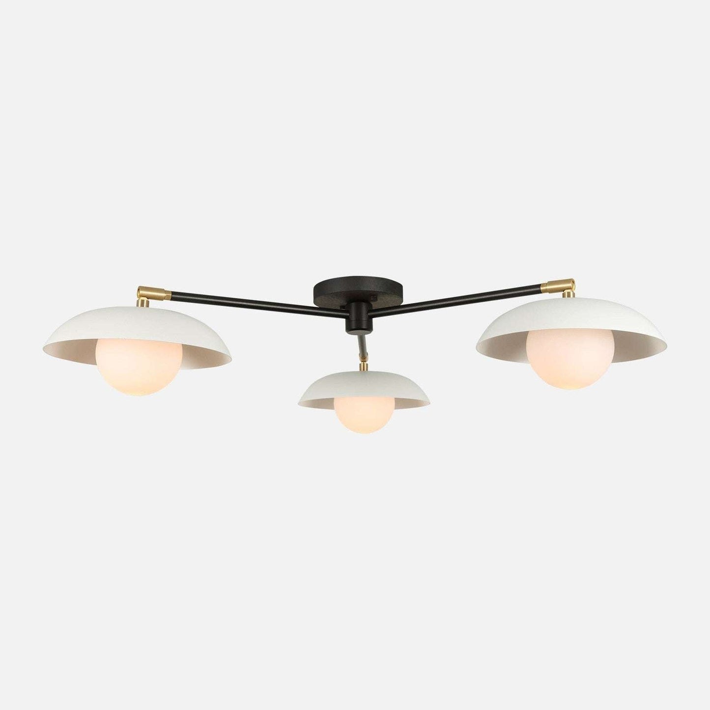 Delphine Glass Globe Triple Flush Mount — Three-Globe Ceiling Light with Warm Even Glow
