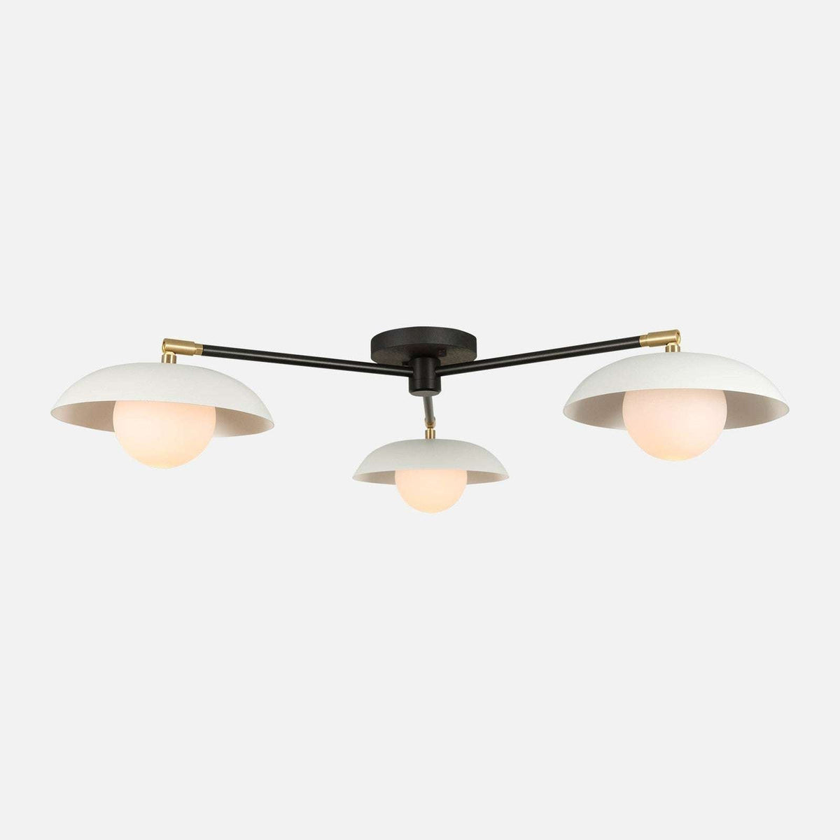 Delphine Glass Globe Triple Flush Mount — Three-Globe Ceiling Light with Warm Even Glow
