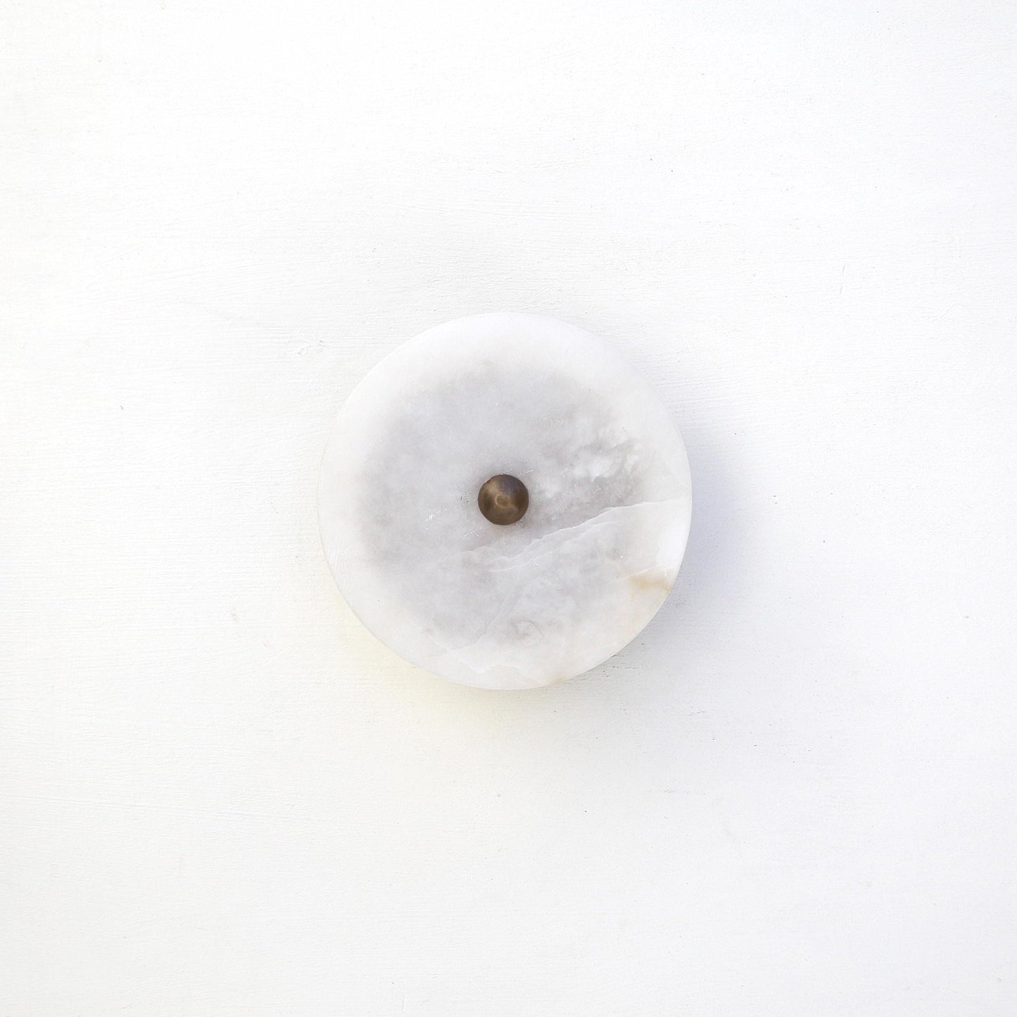 Eight-Inch Round Alabaster Disc Wall Sconce