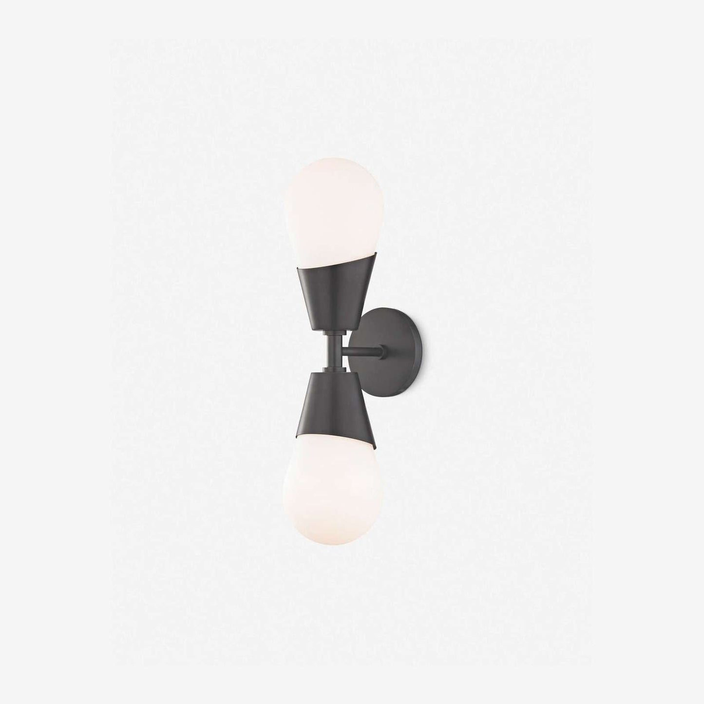 Prim Aged Brass Opal Glass 2-Light Wall Sconce