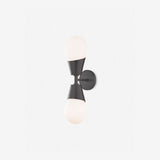 Prim Aged Brass Opal Glass 2-Light Wall Sconce