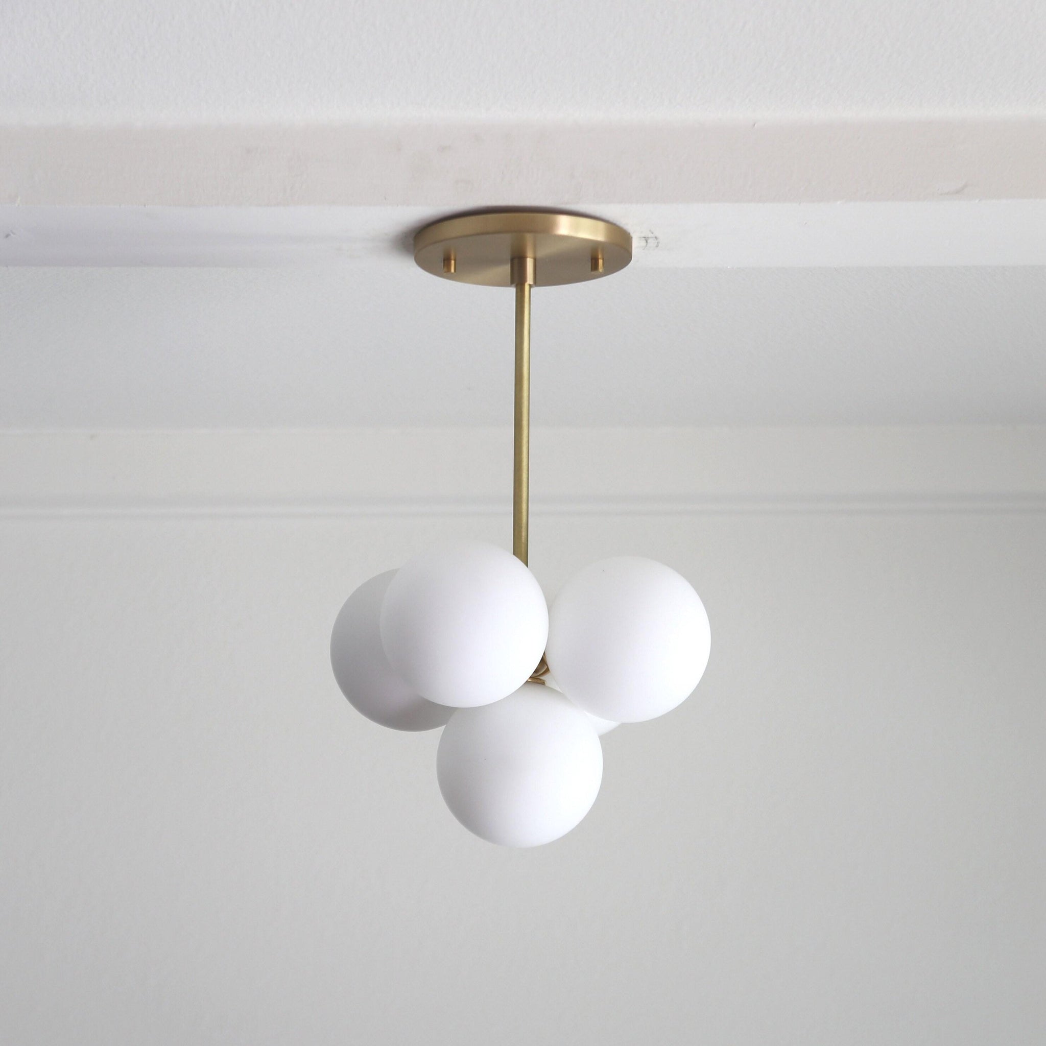 Five-Light Cluster Glass Globe Ceiling Light