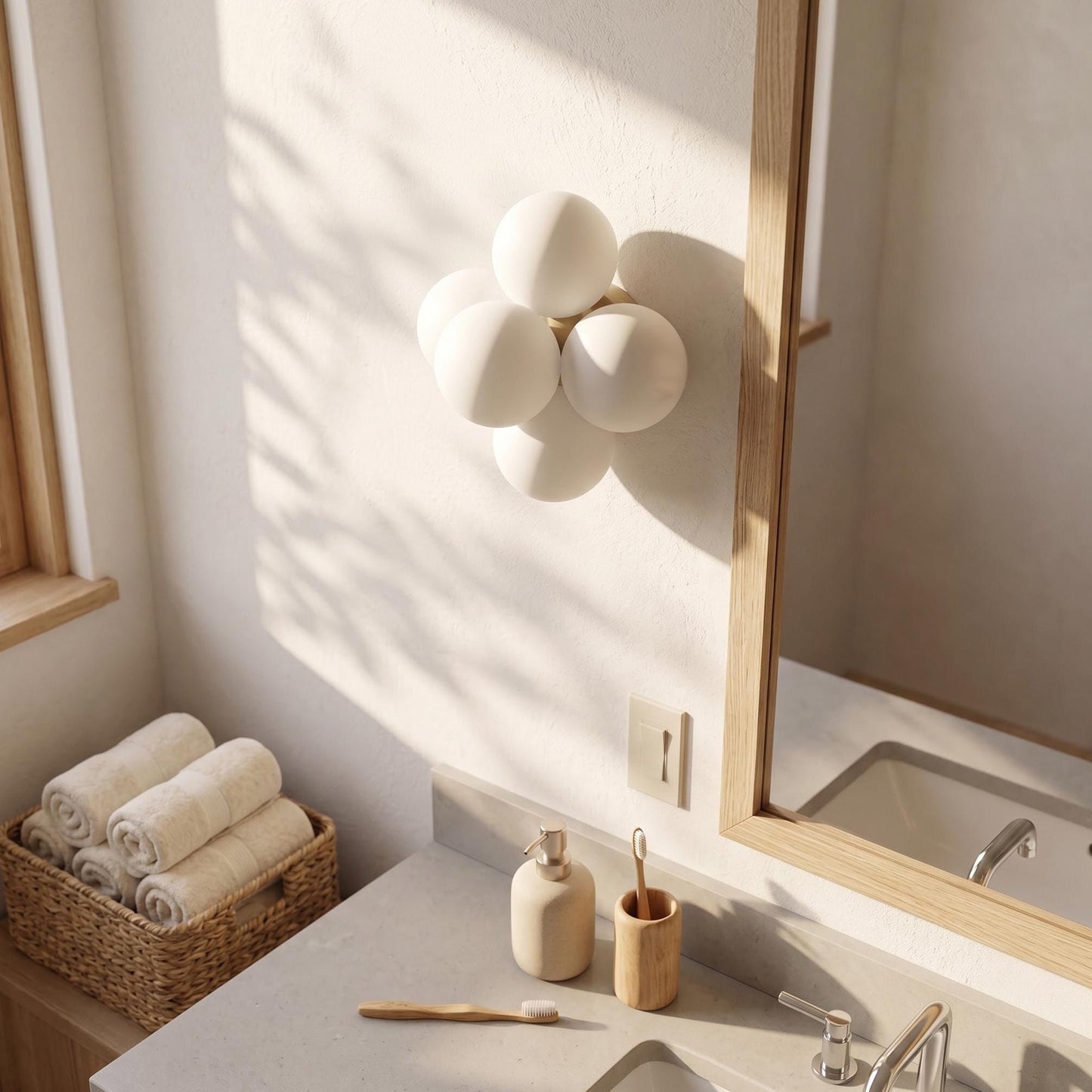 Five-Light Cluster Glass Globe Wall Sconce