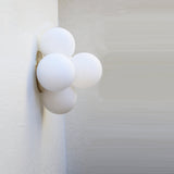 Five-Light Cluster Sconce with Opal Glass Globes