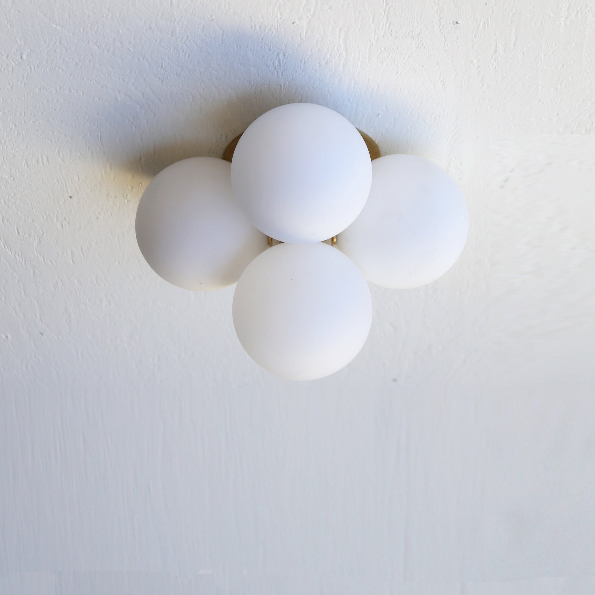 Five-Light Cluster Sconce with Opal Glass Globes