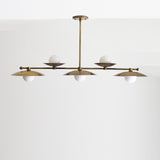 Five-Light Linear Brass Chandelier
