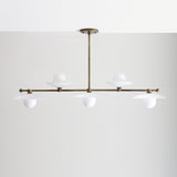 Five-Light Linear Brass Chandelier