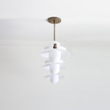 Five-Light Linear Brass Chandelier