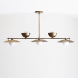 Five-Light Linear Brass Chandelier