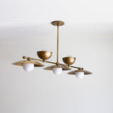 Five-Light Linear Brass Chandelier
