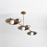 Five-Light Linear Brass Chandelier