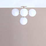 Five-Light Opal Globe Chandelier