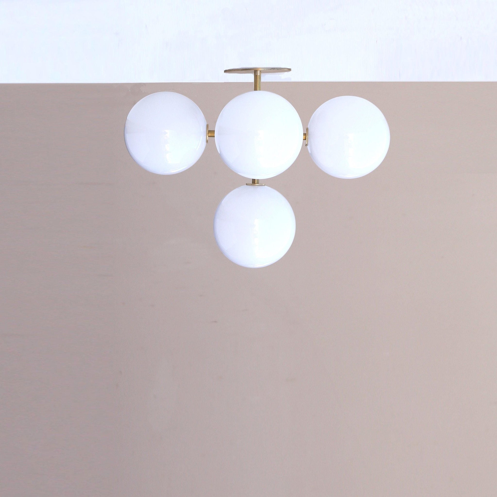 Five-Light Opal Globe Chandelier