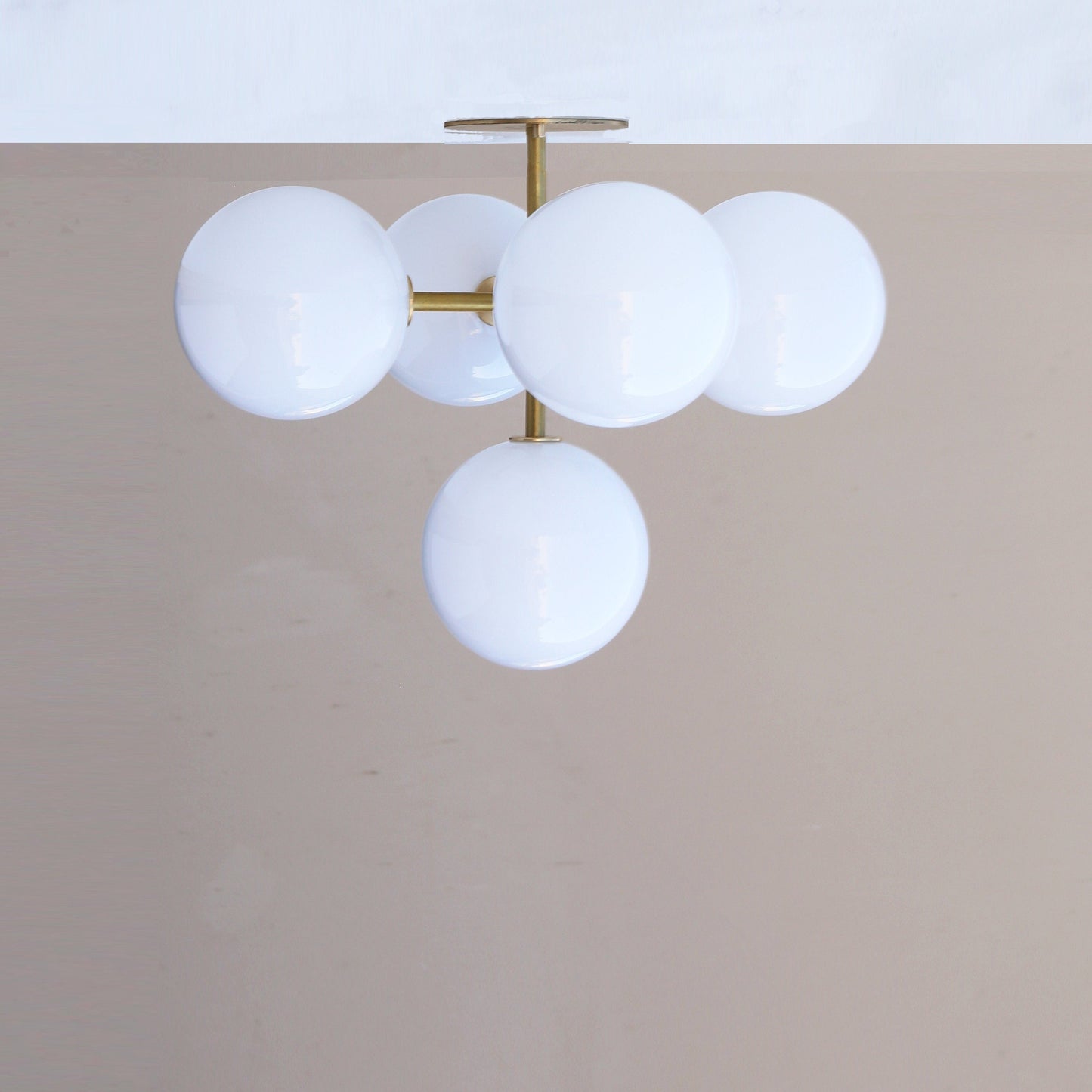 Five-Light Opal Globe Chandelier
