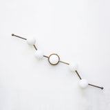 Five-Light Staggered Brass Bar Sconce with Opal Glass Globes