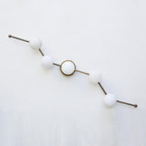 Five-Light Staggered Brass Bar Sconce with Opal Glass Globes