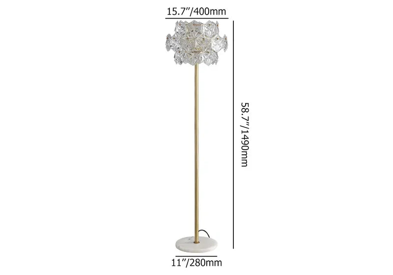 clear glass floor lamp