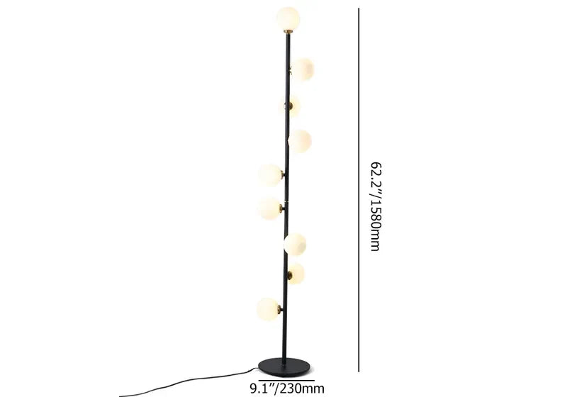 glass 9-light floor lamp