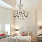 wood bead chandelier