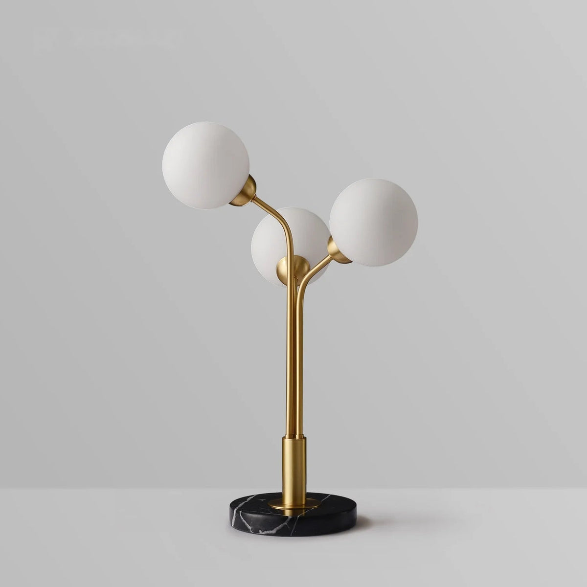 modern frosted tri-orb table lamp