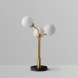 modern frosted tri-orb table lamp