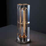 rectangular table lamp with round base