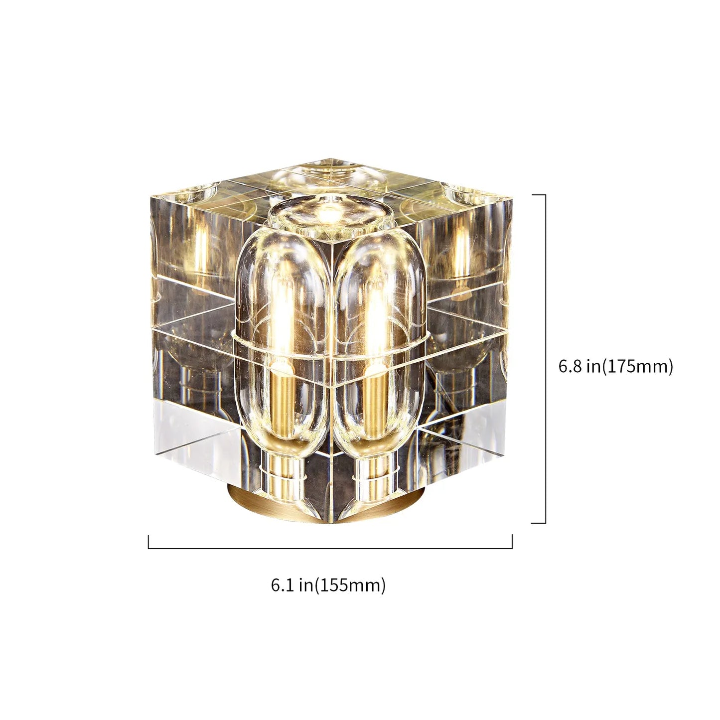 luxury square crystal table lamp
