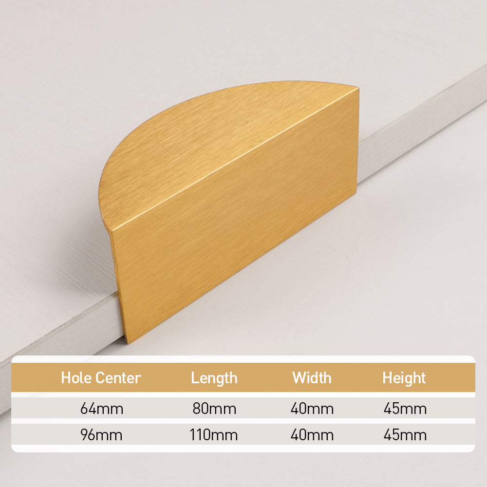Modern Half Moon Gold Cabinet Edge Pulls