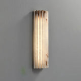Hand‑Carved Alabaster Wall Light – Built‑In LED with Sculptural Design - View 2