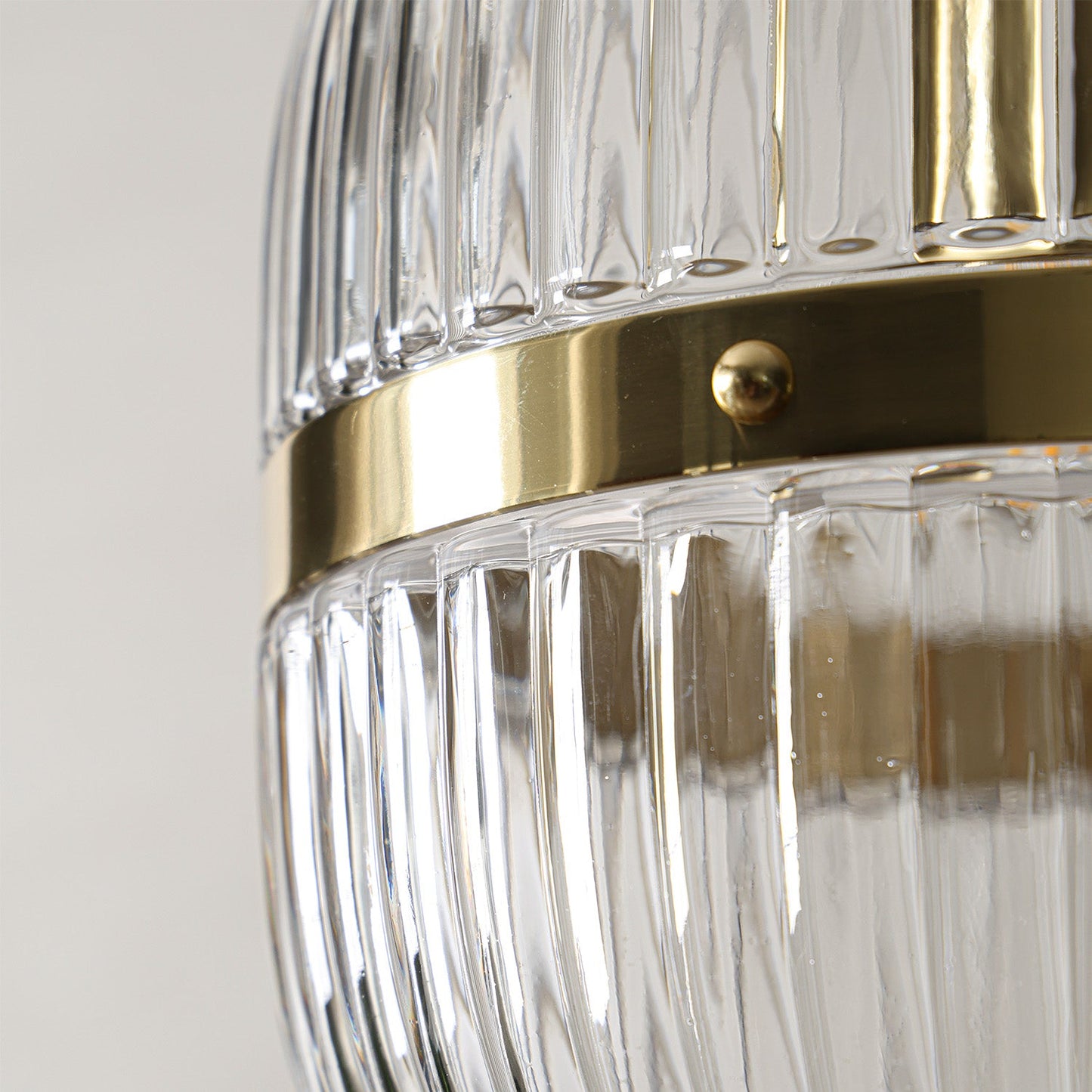 Hastings Semi-Flush Mount | Hand-Blown Ribbed Glass Antique Brass Ceiling Light