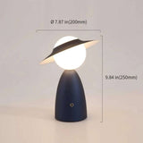 black hat-man touch table light