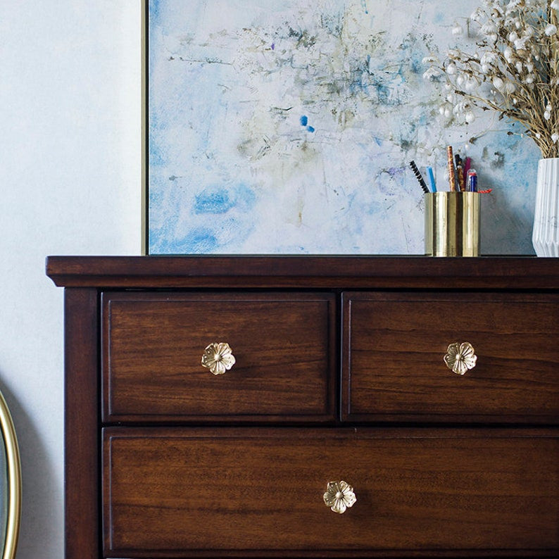 Gold Brass Sakura Cabinet Pulls And Knobs