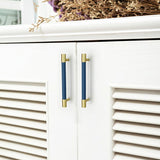 Colorful Brass Leather Cabinet Dresser Drawer Pulls