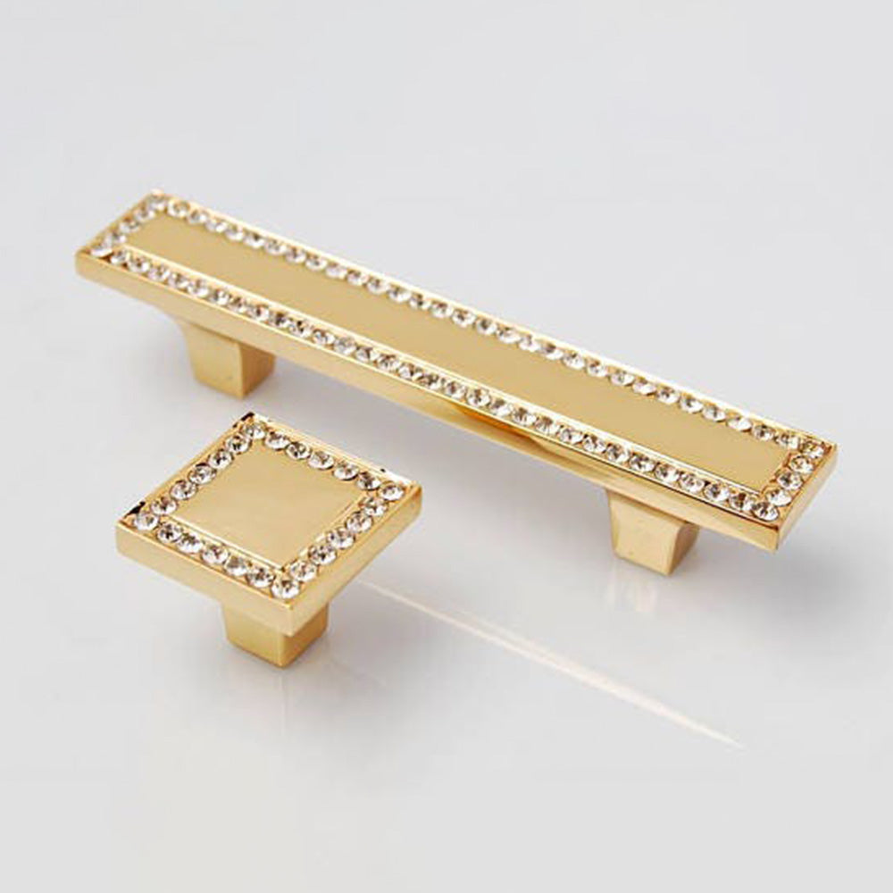 Crystal Glass Cabinet Handles Square Drawer Pulls
