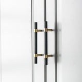 Nordic Black Mesh Knurled Brass Handle Simple Cabinet Wardrobe Pulls