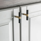 Nordic Black Mesh Knurled Brass Handle Simple Cabinet Wardrobe Pulls